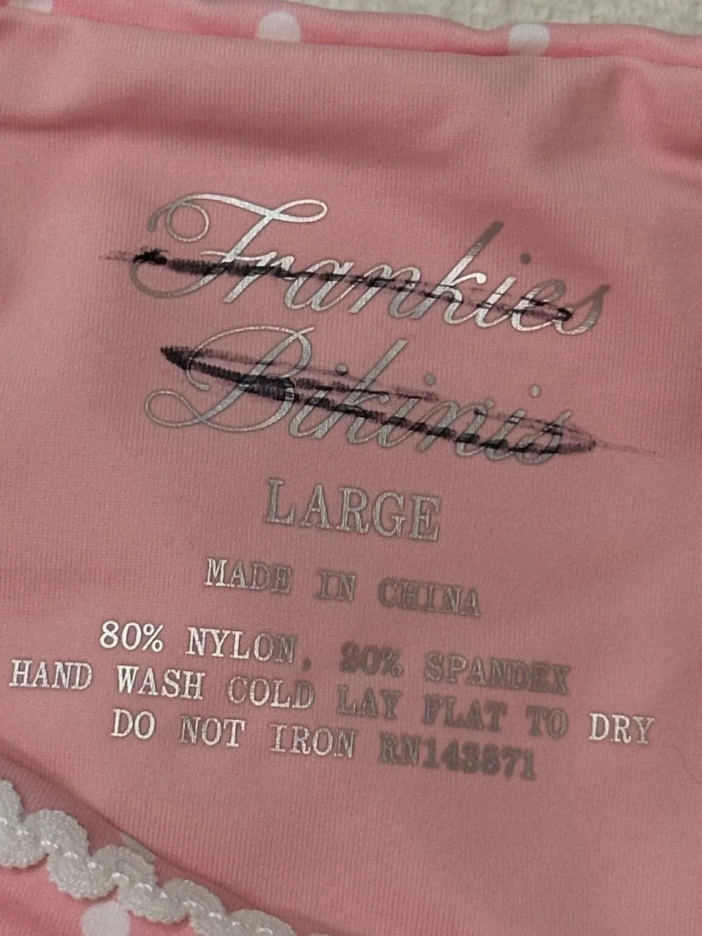New! Frankies Bikinis Pink Mackenzie Cheeky String Bikini Bottom 38745